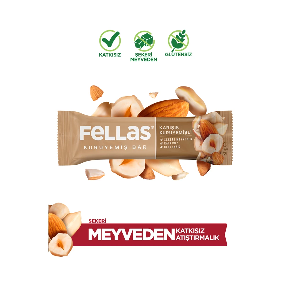 Karışık Kuruyemiş Bar (30 g) x 12 Adet