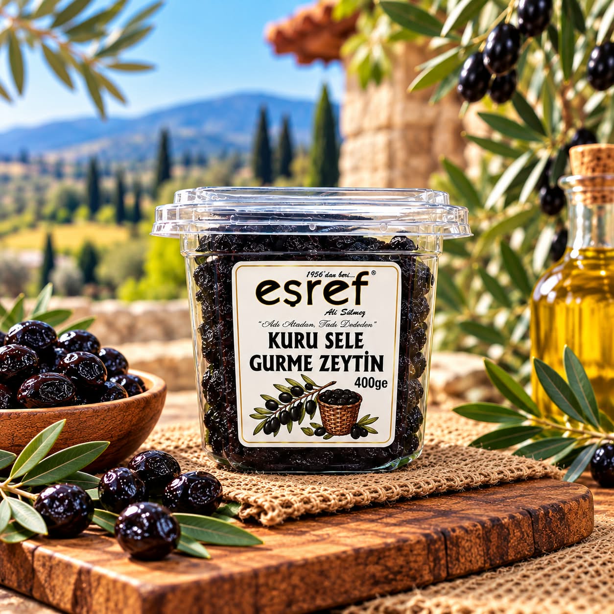 EŞREF ZEYTİN 400 GR KURU SELE GURME ZEYTİN