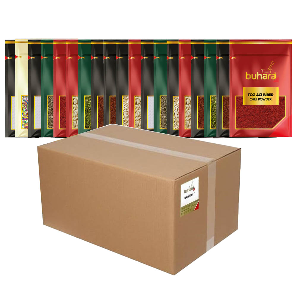 TOPTAN Küçük Boy Baharat Kolisi - 19 Farklı Baharat 4 er Adet