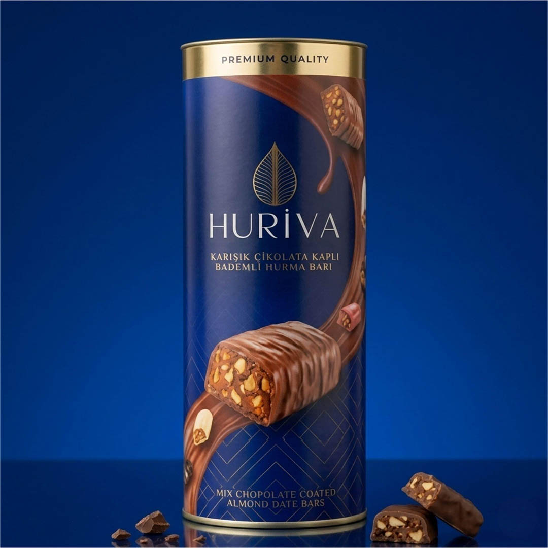 HUVARİ 200 GR KARIŞIK ÇİKOLATA KAPLI  HURMA BARI  M