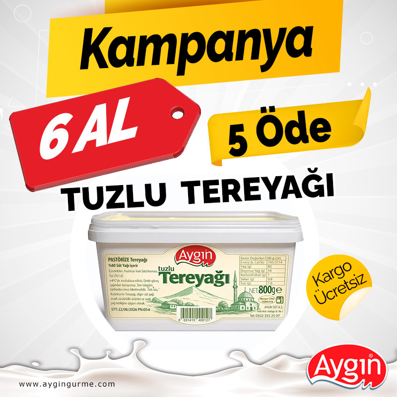 6 Adet AL - 5 Adet ÖDE - Tuzlu Tereyağı 6 Kutu
