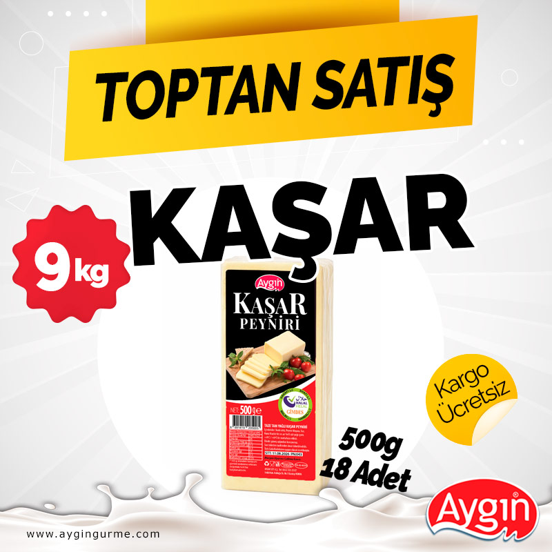 Kaşar (Tam Yağlı) ***Kampanyası - 9 kg Kaşar  500g 18 Adet
