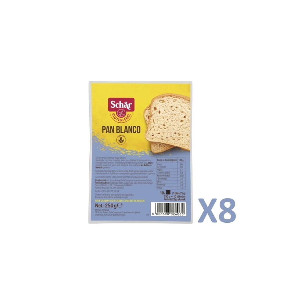 Pan Blanco Dilimli Ekmek 250 Gr.(8 Adet)