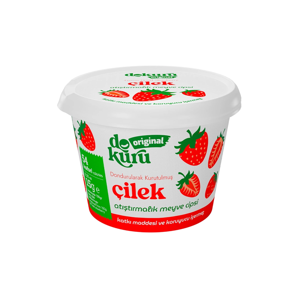 Çilek Kuru Meyve Cipsi - Dondurularak Kurutulmuş Freeze Dried Çıtır Çilek